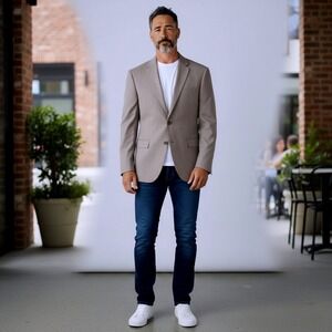 Lauren Ralph Lauren Mens Ultraflex Lattimore Suit Jacket Tan 42L Classic Fit New